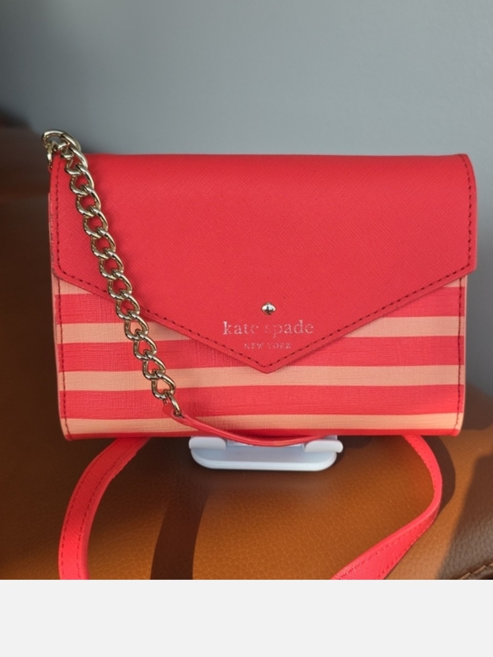 kate spade New York Fairmount Square Stripe Chain Crossbody EUC